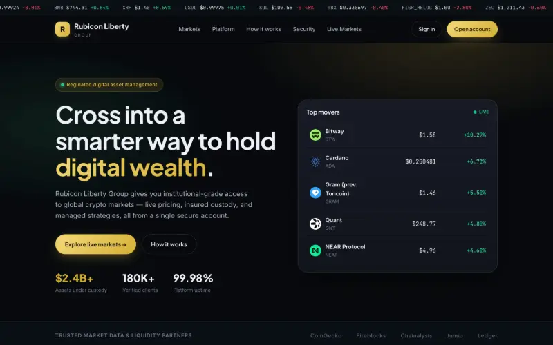 Screenshot of the Rubicon Liberty Group homepage